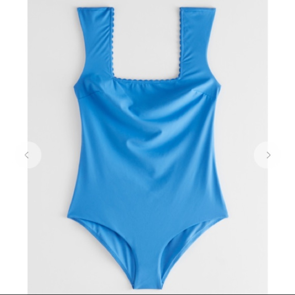 & Other Stories NWT Square Neck Scallop Swimsuit
